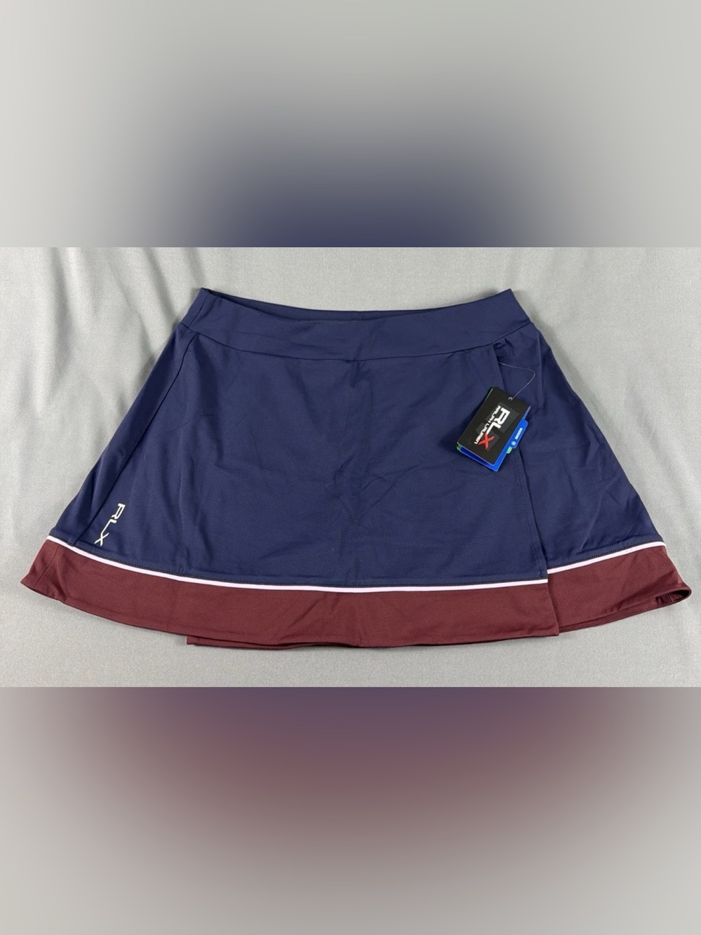 RLX Ralph Lauren Womens Golf Skort Layered Large Navy Blue Nylon NWT MSRP $185